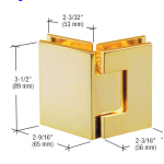 Brushed Gold Diamond Shape Shower Screen Hinge H20-BG